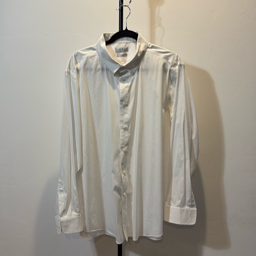 👔 Lauren Ralph Lauren Slim Fit Stretch Non-Iron Dress Shirt | Men’s 18 👔 - Picture 2 of 4